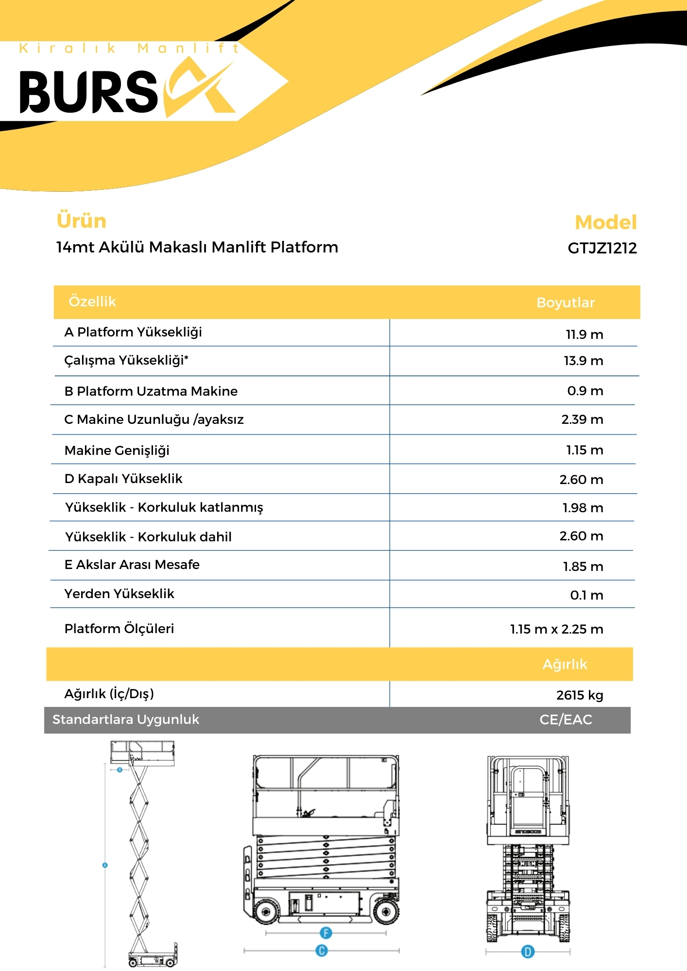 14mt Akulu Makasli Manlift Platform 1