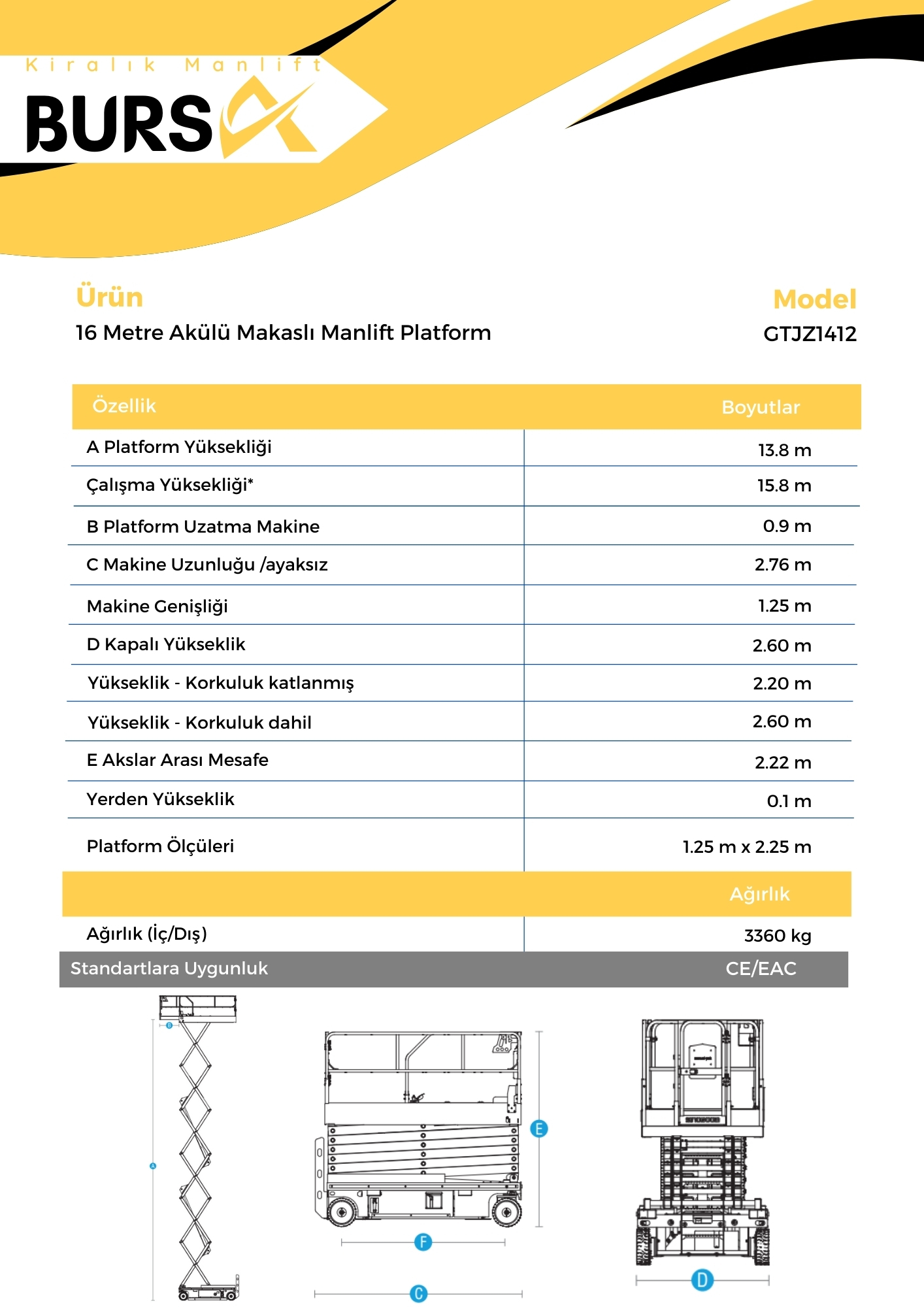 16 Metre Akulu Makasli Manlift Platform 1