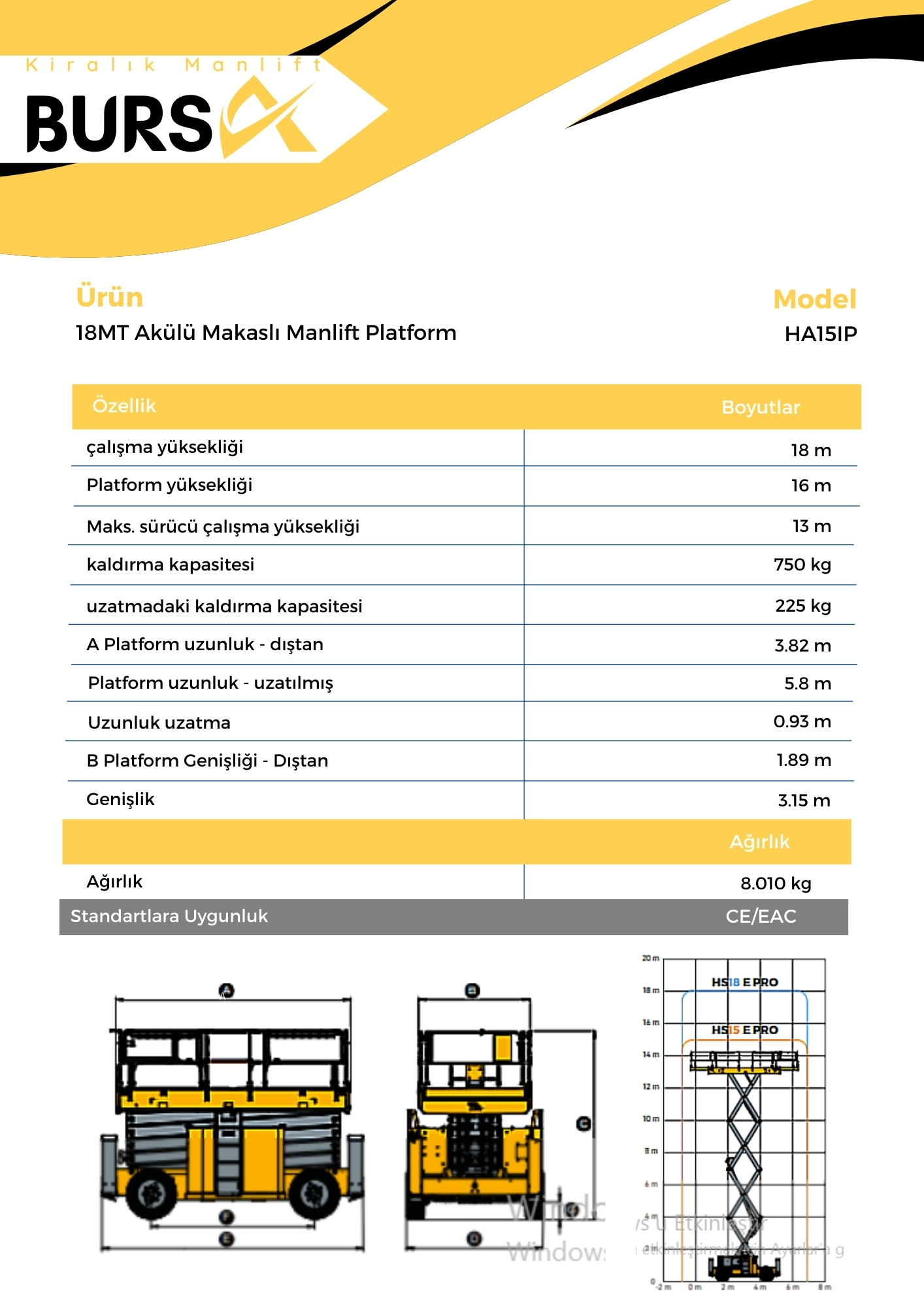 18MT Akulu Makasli Manlift Platform 1